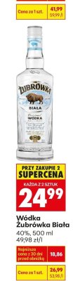Wódka Żubrówka Biała promocja w Biedronka