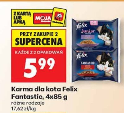 Karma dla kota Felix Fantastic, 4x85 g promocja w Biedronka