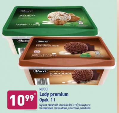 Lody 艣mietankowe z orzechami w艂oskimi Mucci promocja