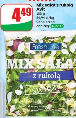 Mix sałat z rukolą FreshLine promocja w Dino
