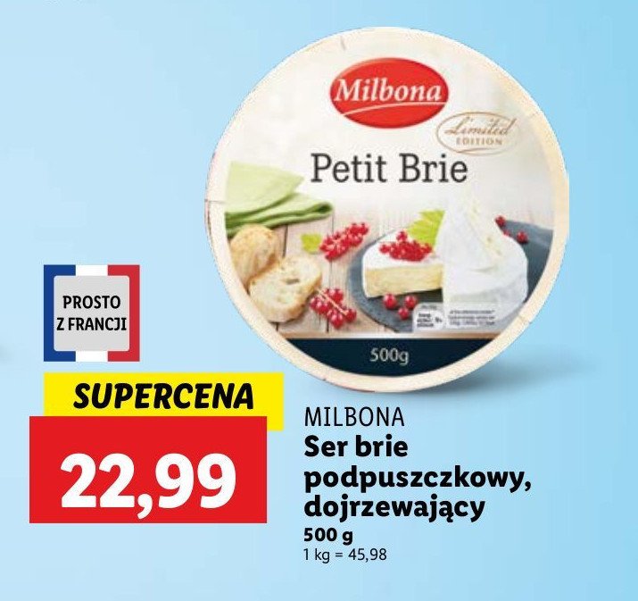 Ser petit brie Milbona promocja w Lidl