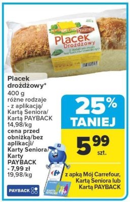 Placek drożdżowy promocja w Carrefour