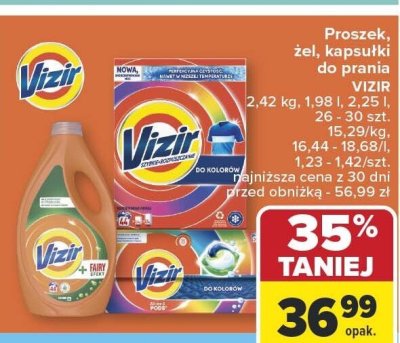 Proszek żel kapsułki do prania VIZIR promocja w Carrefour
