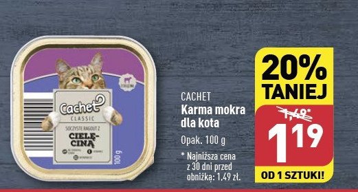 Karma dla kota cielęcina w sosie Cachet promocja