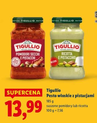 Pesto włoskie z pistacjami Tigullio ricotta promocja w Lidl