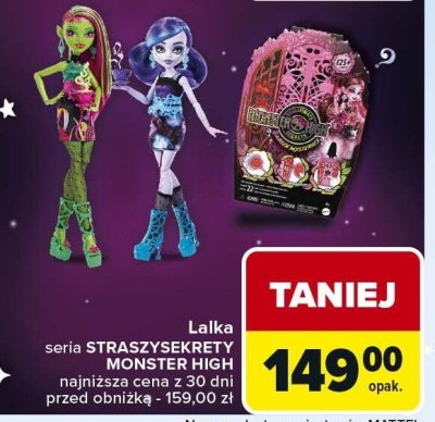 Lalka seria Straszysekrety Monster High promocja w Carrefour