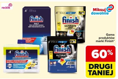 Produkty marki Finish - sól, tabletki, środki czyszczące do zmywarek promocja w Carrefour