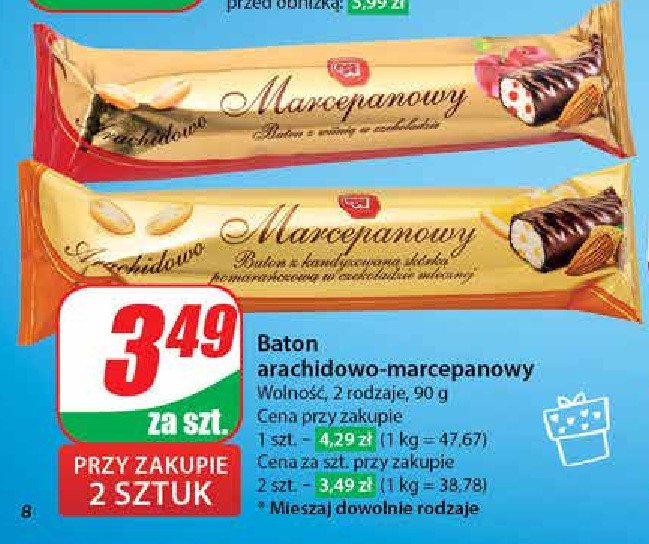 Baton archaidowo-marcepanowy w czekoladzie Wolność promocja w Dino