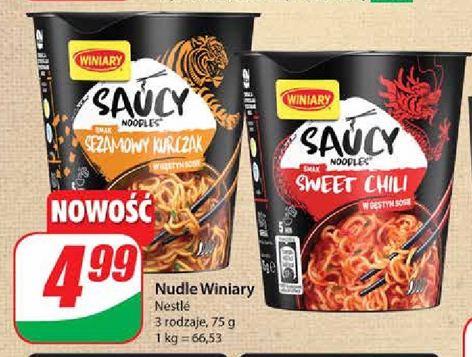 Nudle smak słodkie chili Winiary street food promocja w Dino