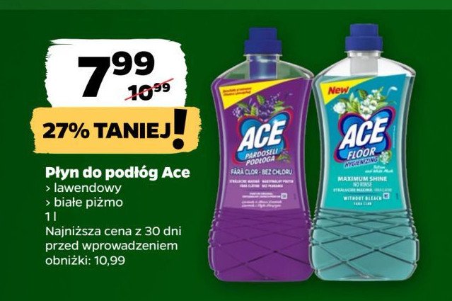 Płyn do podłóg talk i białe piżmo ACE FLOOR promocja w Netto