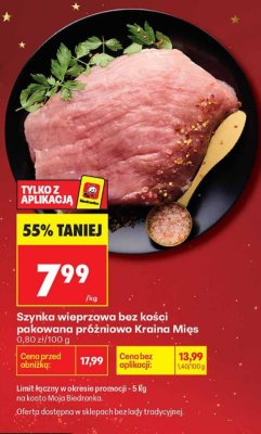 Szynka wieprzowa bez kości  promocja w Biedronka