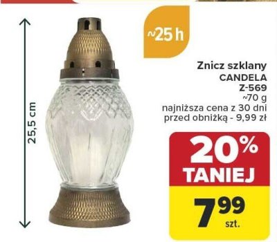 Znicz szklany 200 g promocja w Carrefour