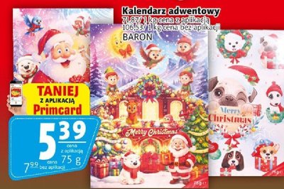 Kalendarz adwentowy z mleczną czekoladą promocja w Prim Market