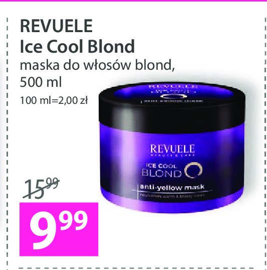 Maska do włosów Revuele ice cool blond promocja