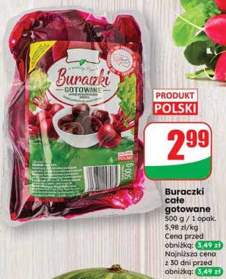 Buraczki całe gotowane promocja w Dino