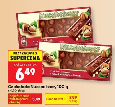 Czekolada Nussbeisser, 100 g promocja w Biedronka