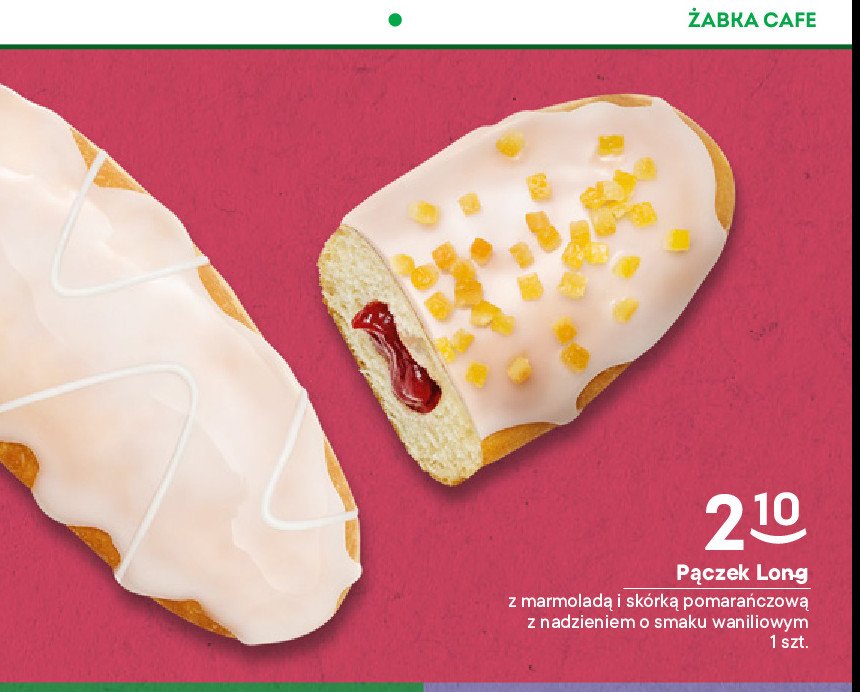Pączek long z marmoladą i skórką pomarańczową promocja