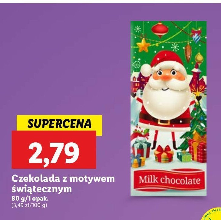 Czekolada świąteczna mleczna promocja