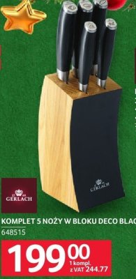 Komplet 5 noży w bloku Gerlach Deco Black promocja w Selgros