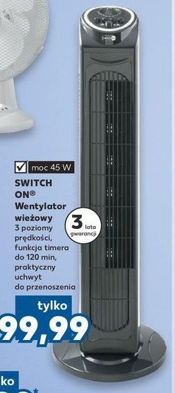 Wentylator wieżowy czarny Switch on promocja