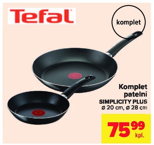 Komplet patelni simplicity 20 + 24 + 28 cm Tefal promocja