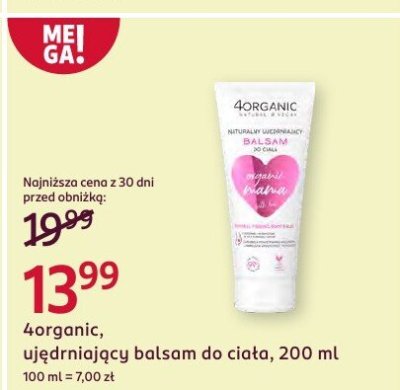 Balsam do ciała 4organic, ujędrniający, 200 ml promocja w Rossmann