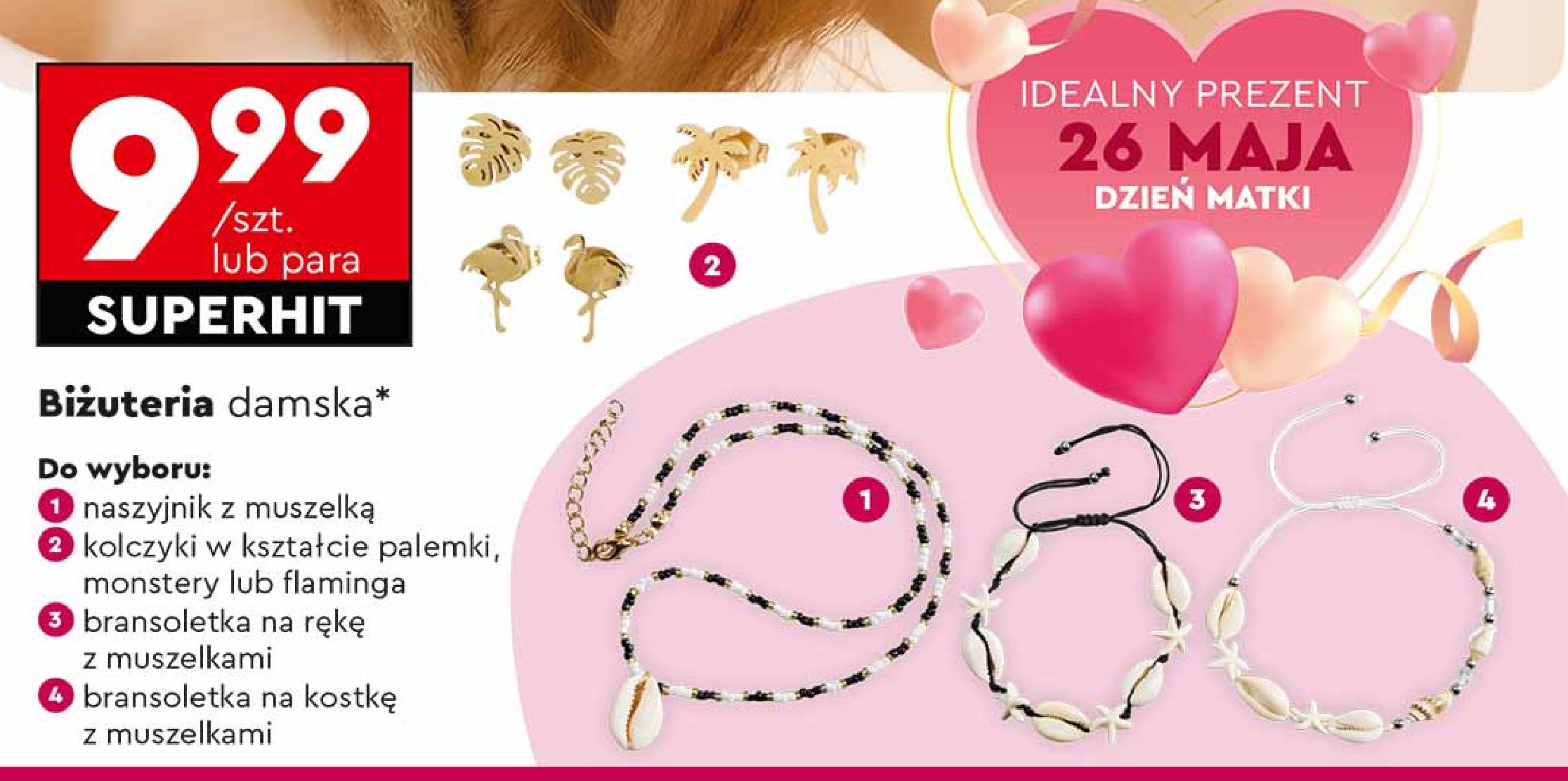 Bransoletka z muszelkami na kostkę Cat&cat promocja w Biedronka