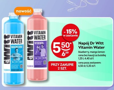 Napój Dr Witt Vitamin Water blueberry, mango lemon promocja w Żabka