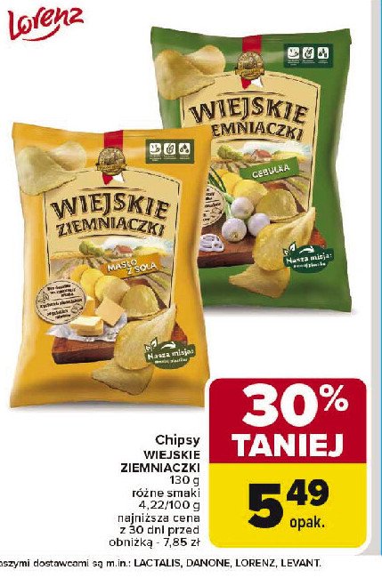 Chipsy o smaku cebulki Lorenz wiejskie ziemniaczki promocja w Carrefour Market