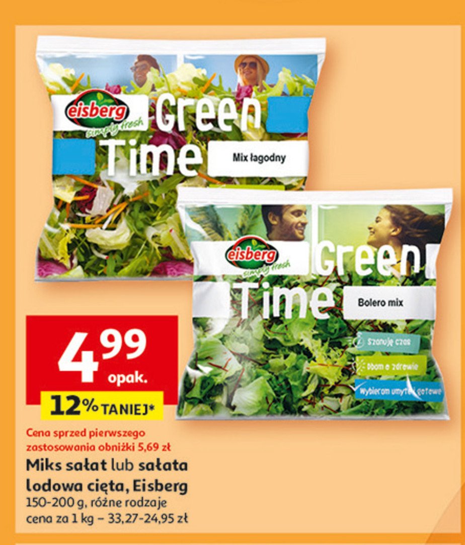 Mix sałat łagodny Eisberg promocja w Auchan