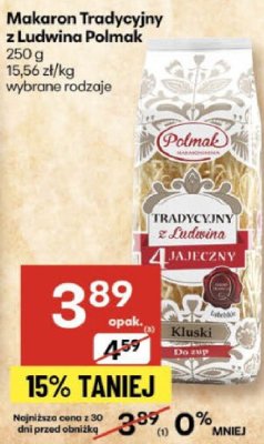 Makaron Tradycyjny z Ludwina Polmak wybrane rodzaje promocja w Delikatesy Centrum