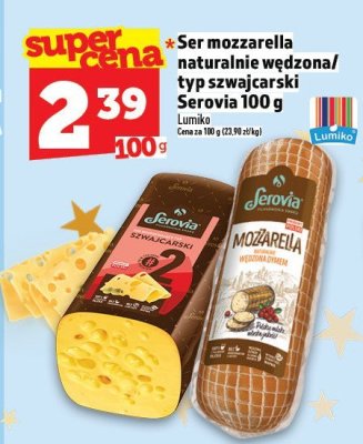 Ser mozzarella naturalnie wędzona / typ szwajcarski Serovia 100 g Lumiko promocja w TOPAZ