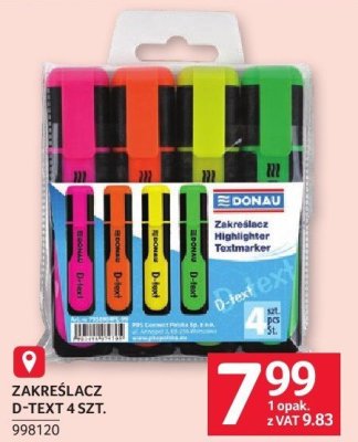 Zakreślacz D-TEXT 4 SZT. promocja w Selgros