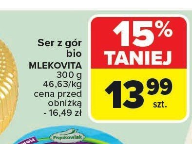 Ser z gór bio MLEKOVITA promocja w Carrefour Market
