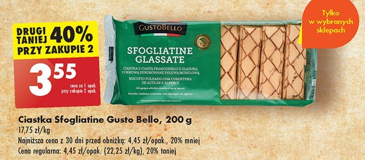 Ciastka sfogliatine glassate Gustobello promocja