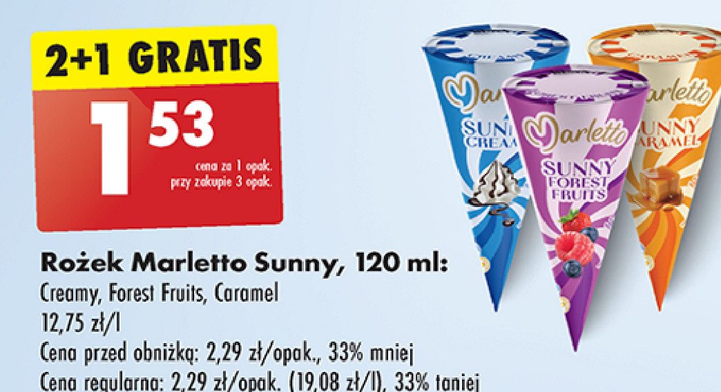 Lody sunny creamy Marletto promocja