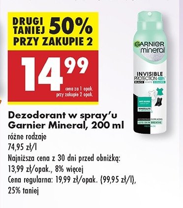 Dezodorant black-white colors Garnier mineral invisible promocja