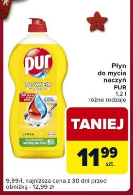 Płyn do mycia naczyń DUR PUR 1,2 l różne rodzaje promocja w Carrefour Express
