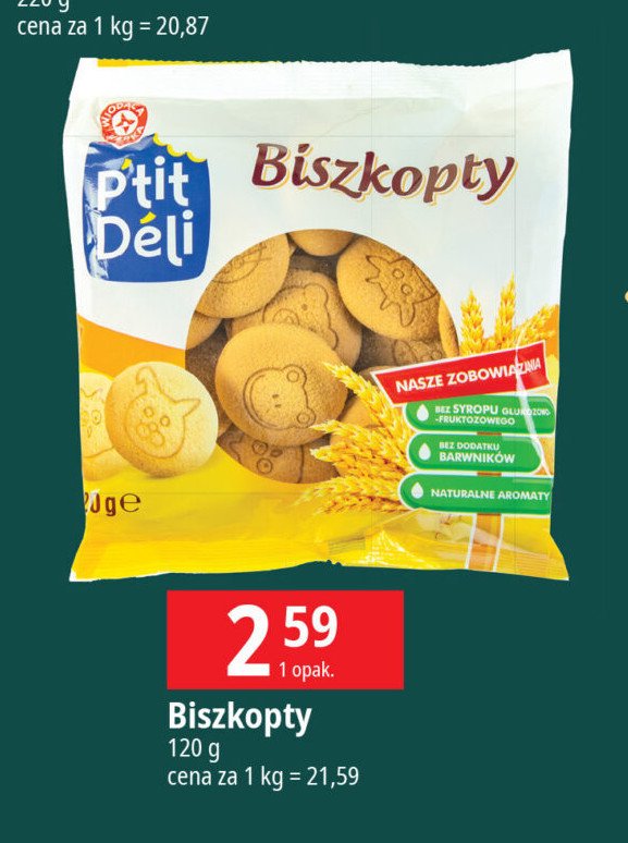 Biszkopty Wiodąca marka p'tit deli promocja w Leclerc