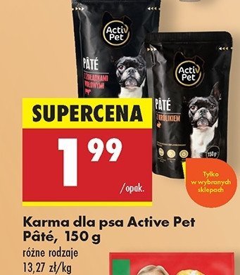 Karma dla psa z żołądkami wołowymi Activ pet promocja