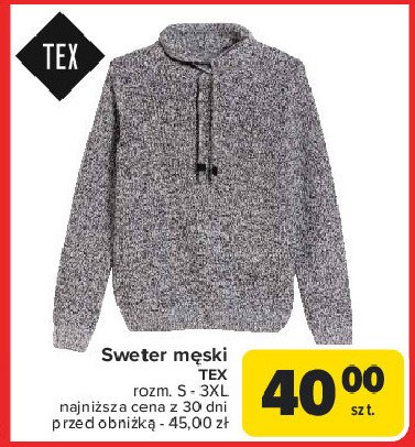 Sweter męski s-3xl Tex promocja