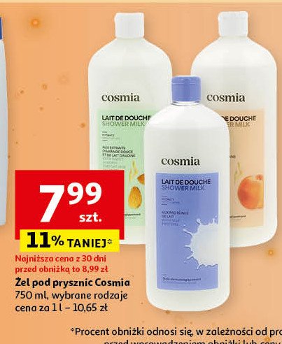 Żel pod prysznic i do kąpieli migdałowy Cosmia promocja w Auchan