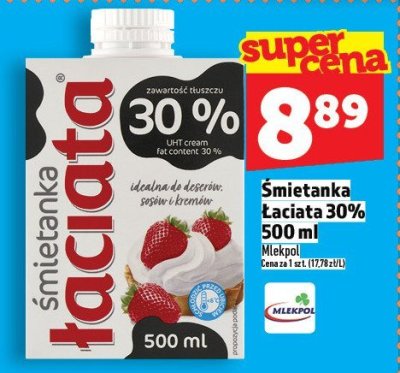 Śmietanka Łaciata 30% 500 ml promocja w TOPAZ