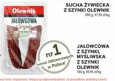 Kiełbasa jalowcowa z szynki myśliwska z szynki Olewnik promocja w Stokrotka