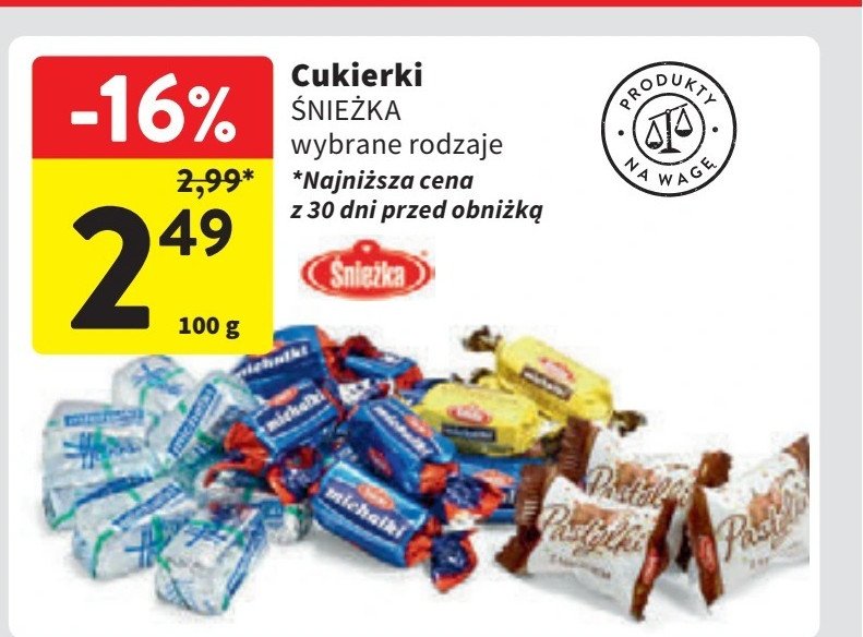 Cukierki mix Śnieżka promocja w Intermarche