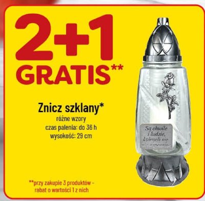 Znicz szklany różne wzory 2+1 gratis promocja w POLOmarket