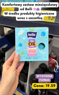 Komfortowy zestaw miesiączkowy - produkty higieniczne wraz z saszetką promocja w Kaufland