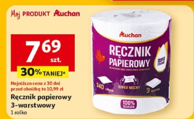 Ręcznik papierowy Auchan 3-warstwowy promocja w Auchan