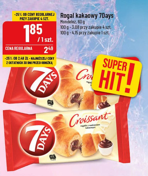 Croissant z nadzieniem o smaku kakaowym