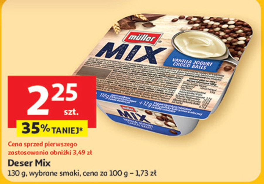 Jogurt choco balls Muller mix promocja w Auchan